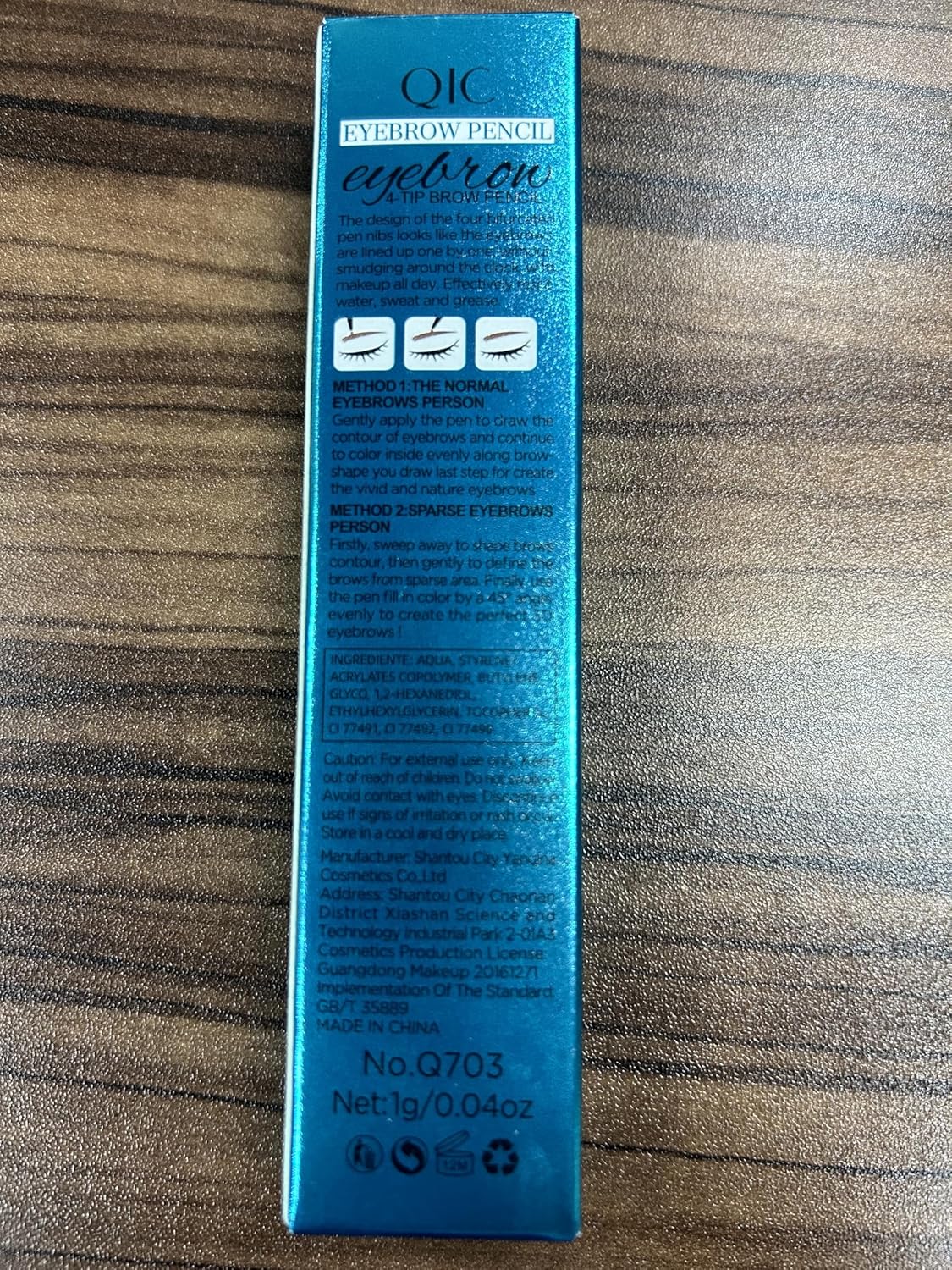 QIC Eyebrow 4 Tip Brow Pencil, Microblading Pen Waterproof Long-Lasting with Upgrade Micro-Fork Tip Applicator for Natural Brows (Gray-05)